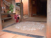 Kolam at the entrance to Solar Kitchen