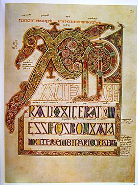 Title Page from St.Matthew's Gospel, the Lindisfarne Gospels