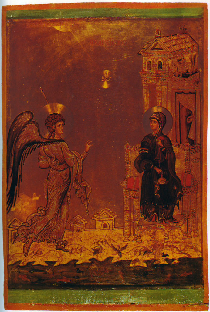 Mary's Annunciation, late Komnenos icon from the end of the 12th century